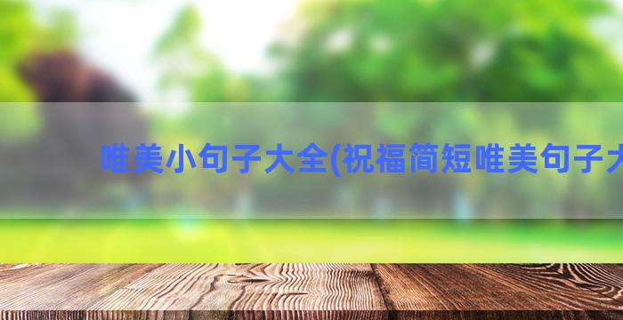 唯美小句子大全(祝福简短唯美句子大全)