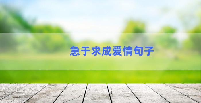 急于求成爱情句子