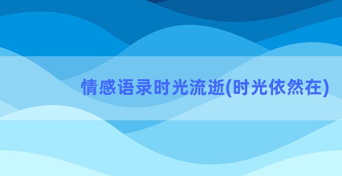 情感语录时光流逝(时光依然在)