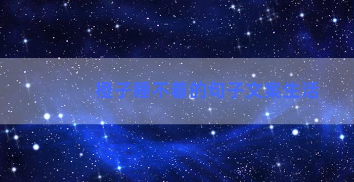 橙子睡不着的句子文案生活